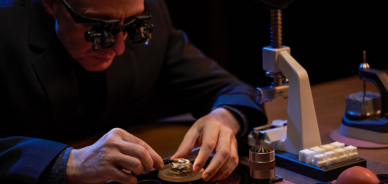 Craftsperson working on watch movement